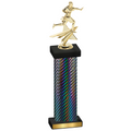 Single Black Carbon Fiber Flag Football Trophy