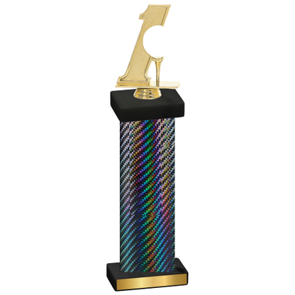 Single Black Carbon Fiber Golf Trophy