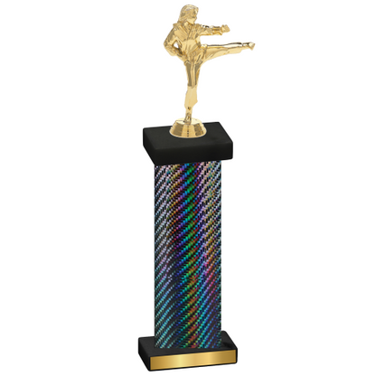 Single Black Carbon Fiber Karate Trophy