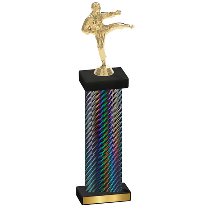 Single Black Carbon Fiber Karate Trophy