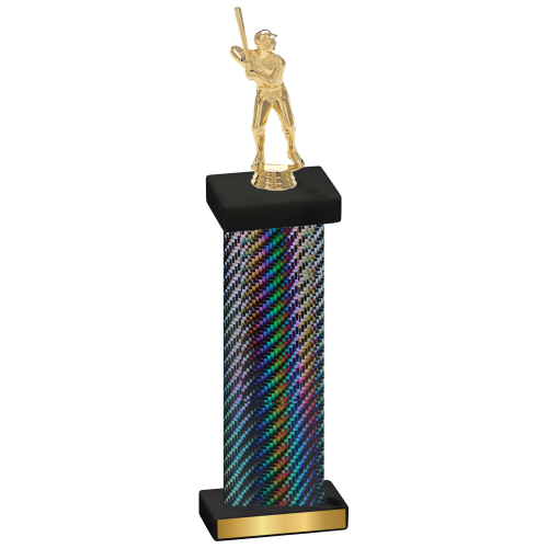 Single Black Carbon Fiber Baseball Trophy