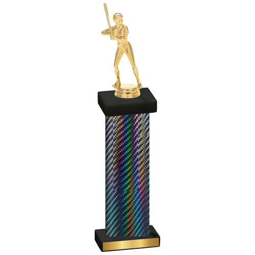 Single Black Carbon Fiber Softball Trophy