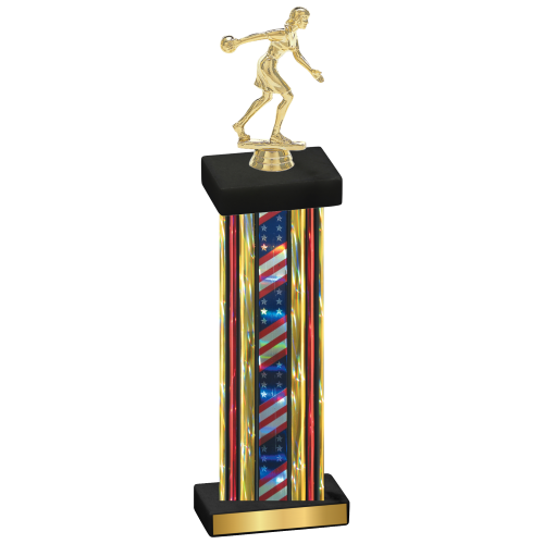 Single Flag USA Bowling Trophy