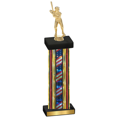 Single Flag USA Baseball Trophy