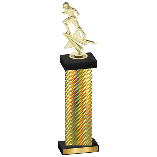 Single Gold Carbon Fiber Football Trophy