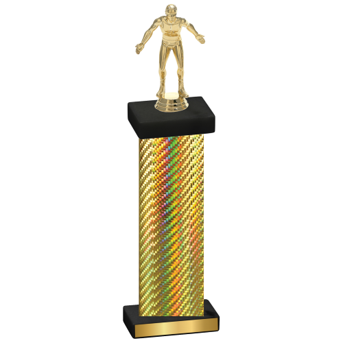 Single Gold Carbon Fiber Wrestling Trophy