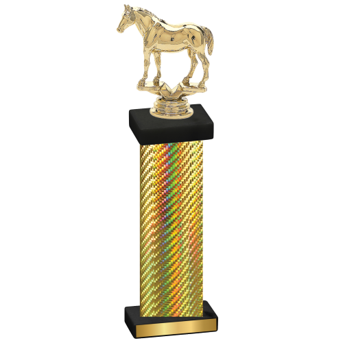 Single Gold Carbon Fiber Horses Trophy