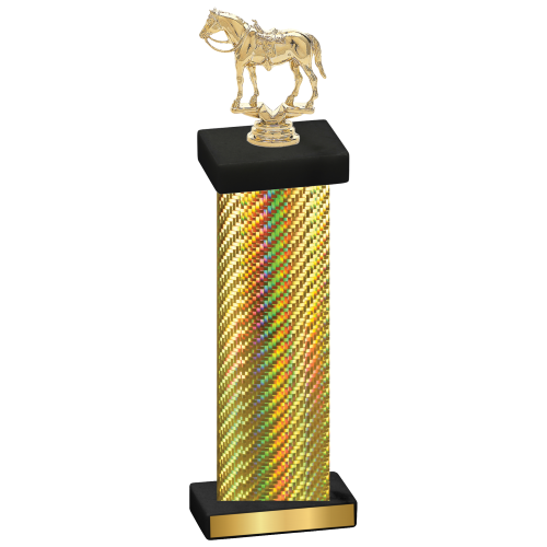 Single Gold Carbon Fiber Horses Trophy