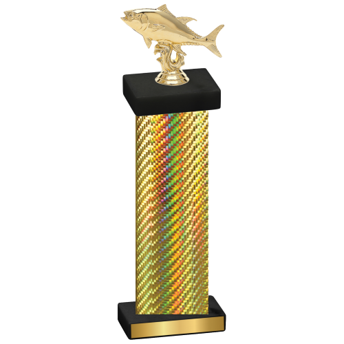 Single Gold Carbon Fiber Fishing Trophy