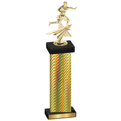 Single Gold Carbon Fiber Flag Football Trophy