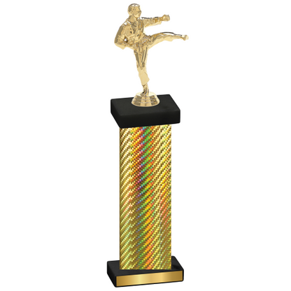 Single Gold Carbon Fiber Karate Trophy