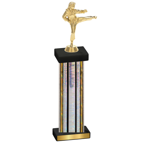 Single Silver Glacier Karate Trophy