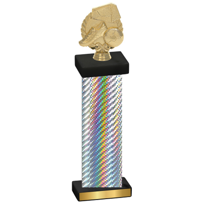 Single Silver Carbon Fiber Soccer Trophy