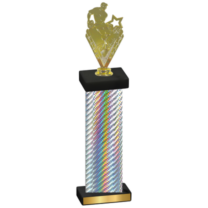 Single Silver Carbon Fiber Rugby Trophy