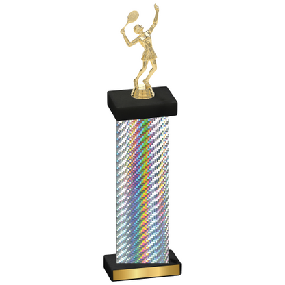 Single Silver Carbon Fiber Tennis Trophy