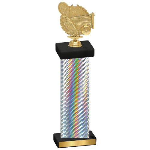 Single Silver Carbon Fiber Tennis Trophy