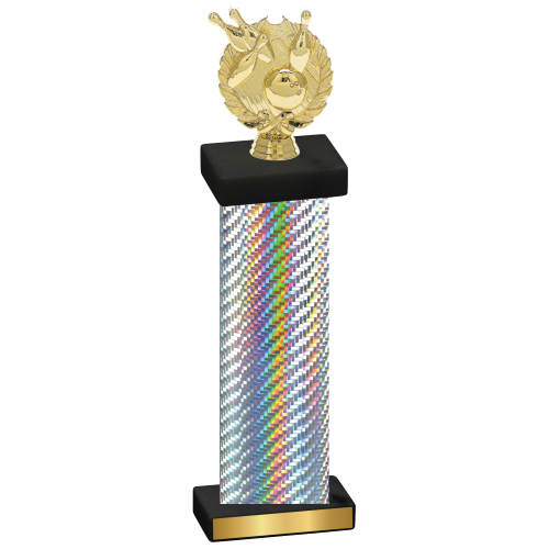 Single Silver Carbon Fiber Bowling Trophy