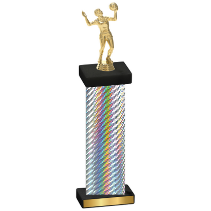 Single Silver Carbon Fiber Volleyball Trophy