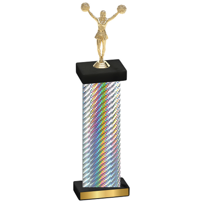 Single Silver Carbon Fiber Cheerleading Trophy