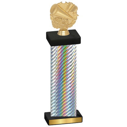 Single Silver Carbon Fiber Cheerleading Trophy