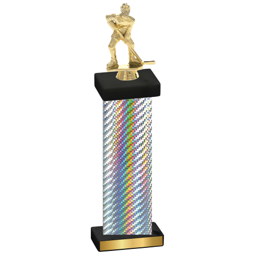 Single Silver Carbon Fiber Hockey Trophy