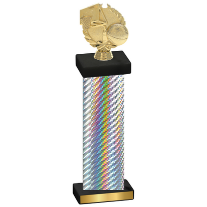 Single Silver Carbon Fiber Basketball Trophy