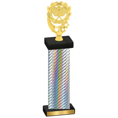 Single Silver Carbon Fiber Pickleball Trophy