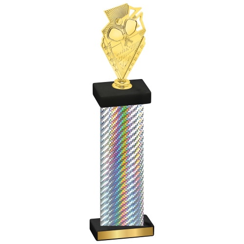 Single Silver Carbon Fiber Pickleball Trophy