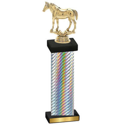 Single Silver Carbon Fiber Horses Trophy