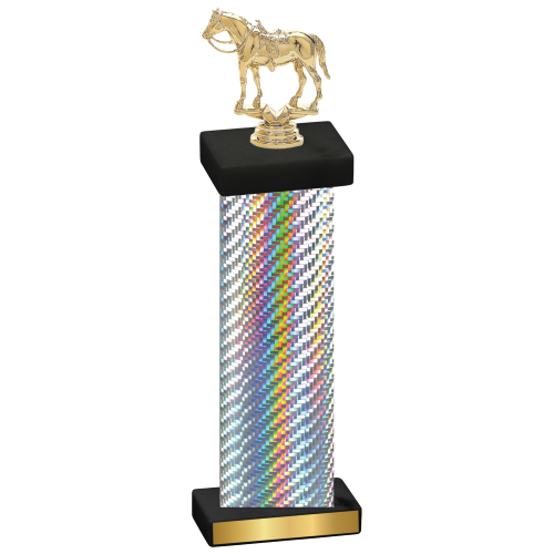 Single Silver Carbon Fiber Horses Trophy