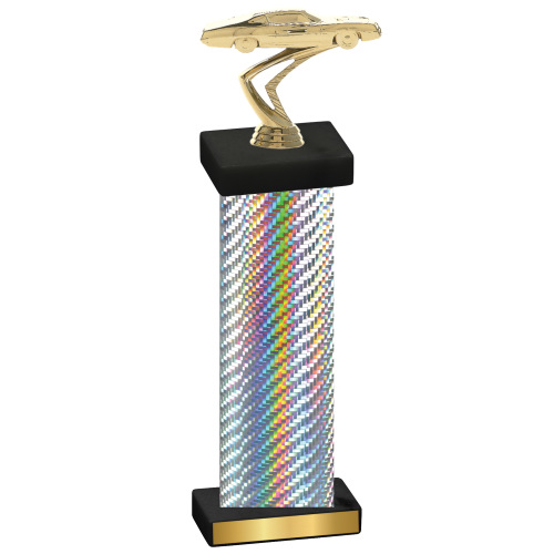 Single Silver Carbon Fiber Cars Trophy