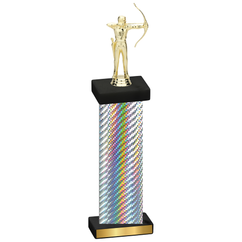 Single Silver Carbon Fiber Archery Trophy