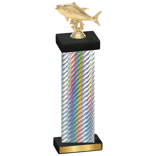 Single Silver Carbon Fiber Fishing Trophy