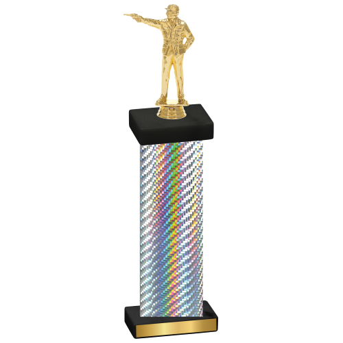 Single Silver Carbon Fiber Shooter Trophy