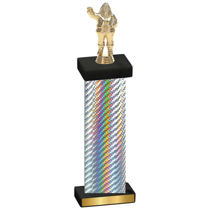 Single Silver Carbon Fiber Holiday Trophy