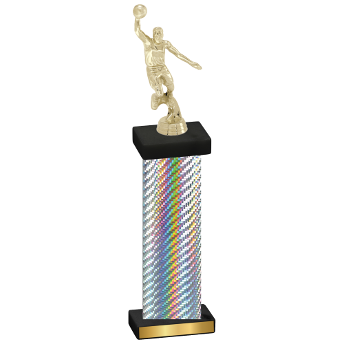 Single Silver Carbon Fiber Basketball Trophy