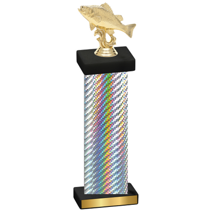 Single Silver Carbon Fiber Fishing Trophy