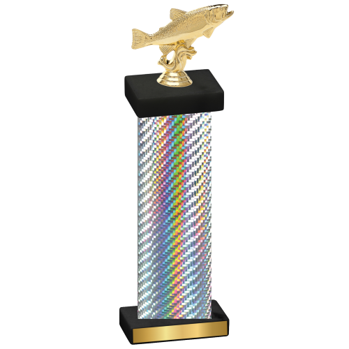 Single Silver Carbon Fiber Fishing Trophy