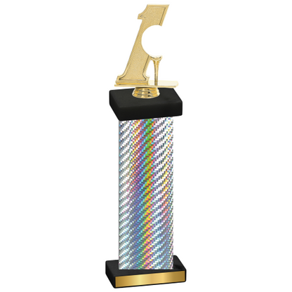 Single Silver Carbon Fiber Golf Trophy