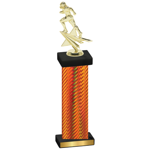 Single Orange Carbon Fiber Football Trophy