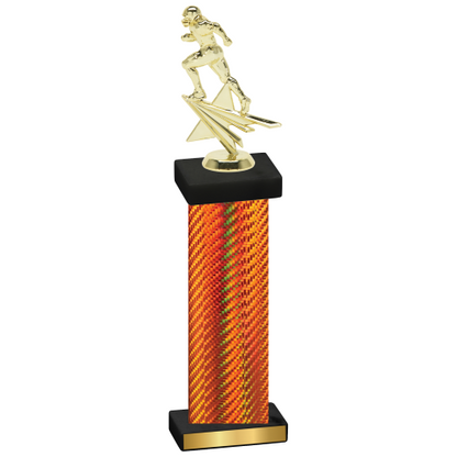 Single Orange Carbon Fiber Football Trophy