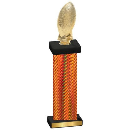 Single Orange Carbon Fiber Football Trophy