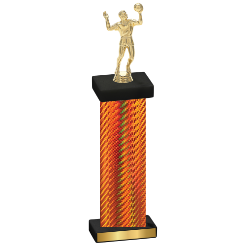 Single Orange Carbon Fiber Volleyball Trophy