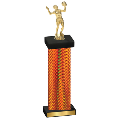 Single Orange Carbon Fiber Volleyball Trophy