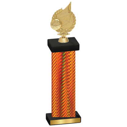 Single Orange Carbon Fiber Volleyball Trophy