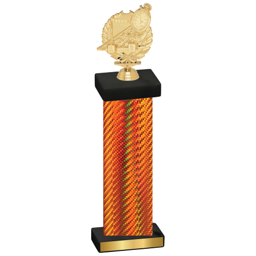 Single Orange Carbon Fiber Swimming Trophy