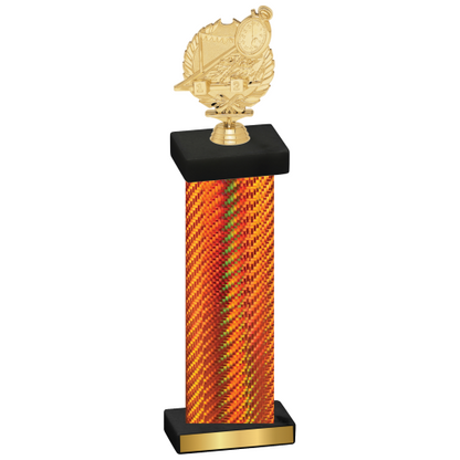 Single Orange Carbon Fiber Swimming Trophy