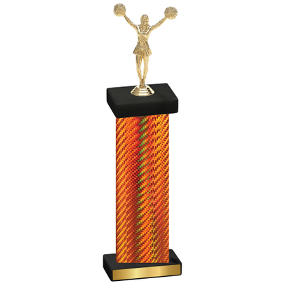 Single Orange Carbon Fiber Cheerleading Trophy