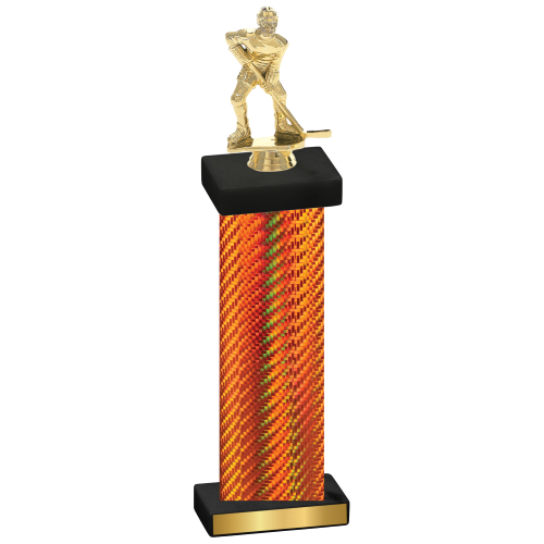 Single Orange Carbon Fiber Hockey Trophy