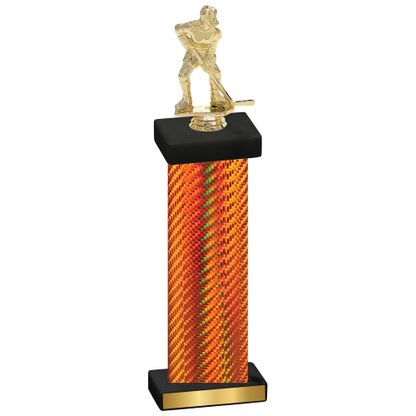 Single Orange Carbon Fiber Hockey Trophy